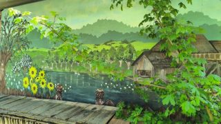 Festmény egy ház falán Vértestolnán