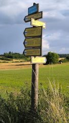 Aggtelek, a Kéktúra útvonal jelzőtáblái