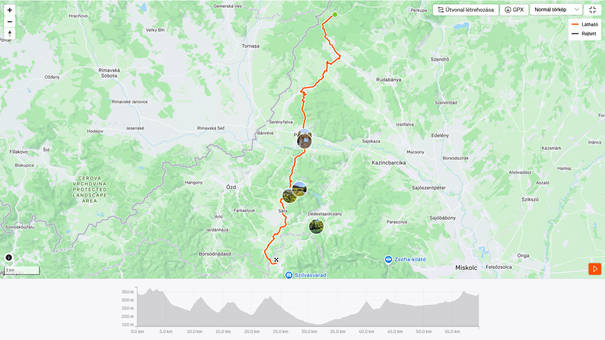 Aggtelektől Szilvásváradig letölthető kerékpáros útvonal